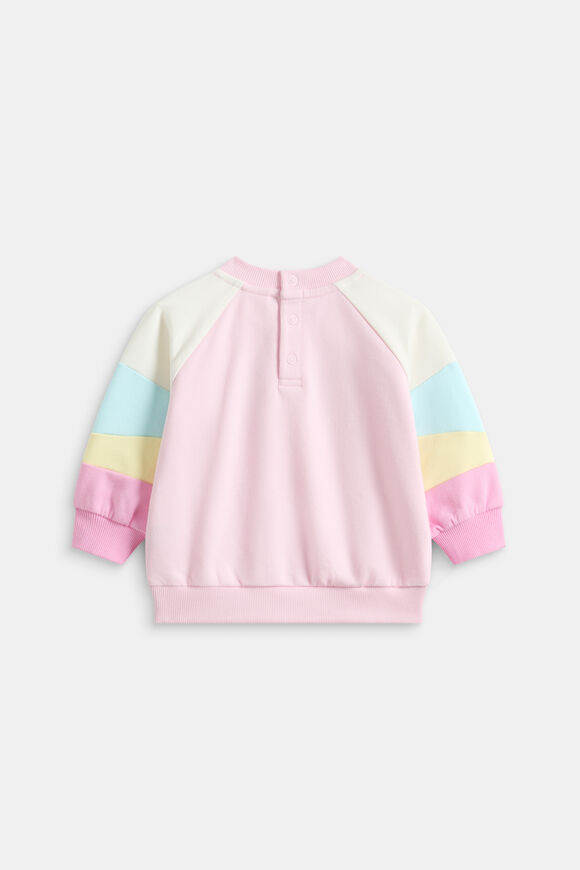 Colourblock Logo Sweat  Pink Lemonade  hi-res