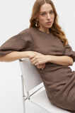 Linen Balloon Sleeve Slip Maxi Dress  Affogato  hi-res