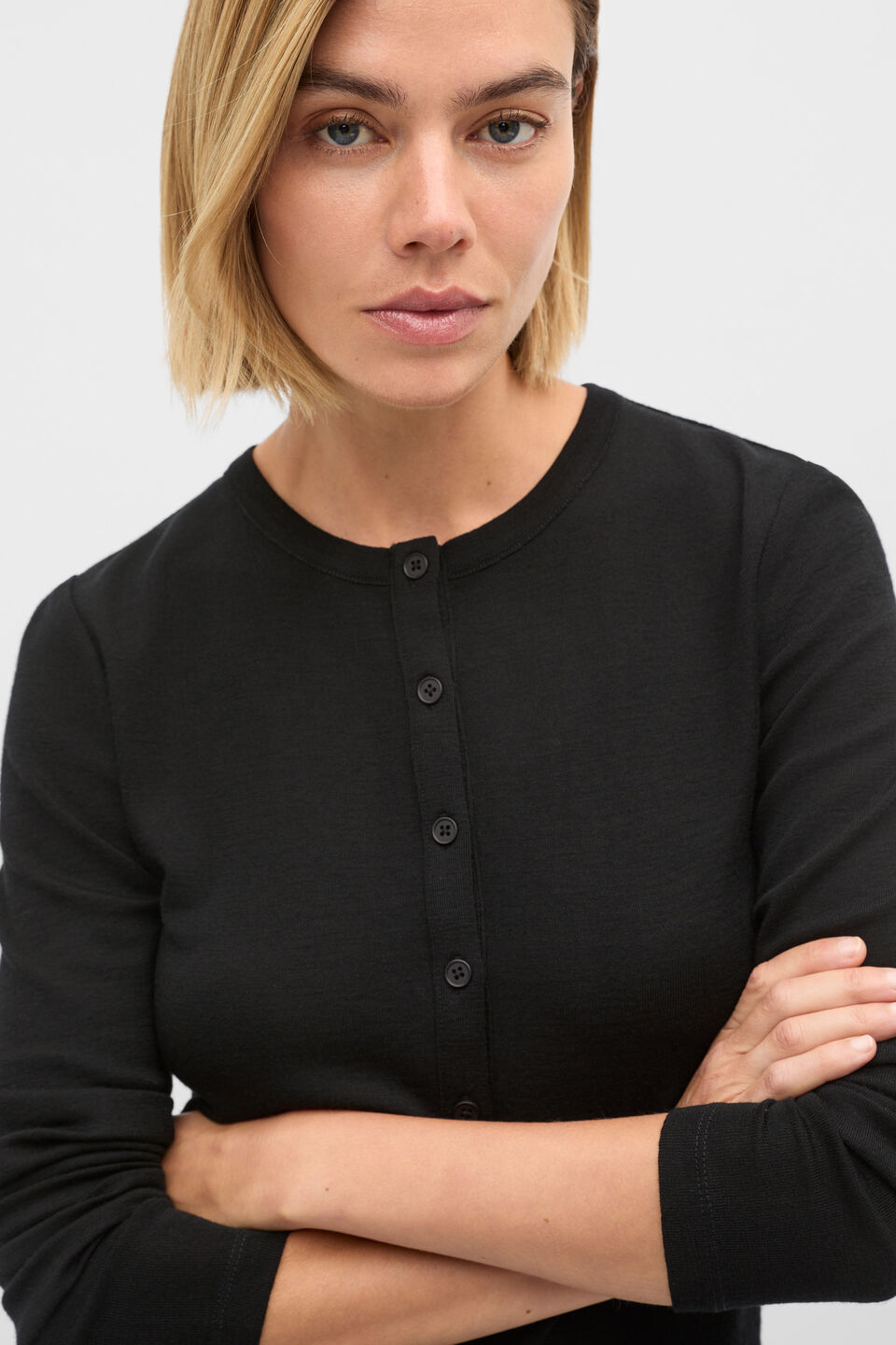 Australian Merino Cardigan  Black