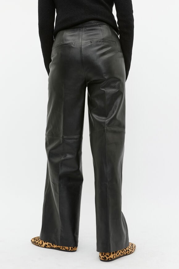 Leather High Rise Trouser  Black  hi-res