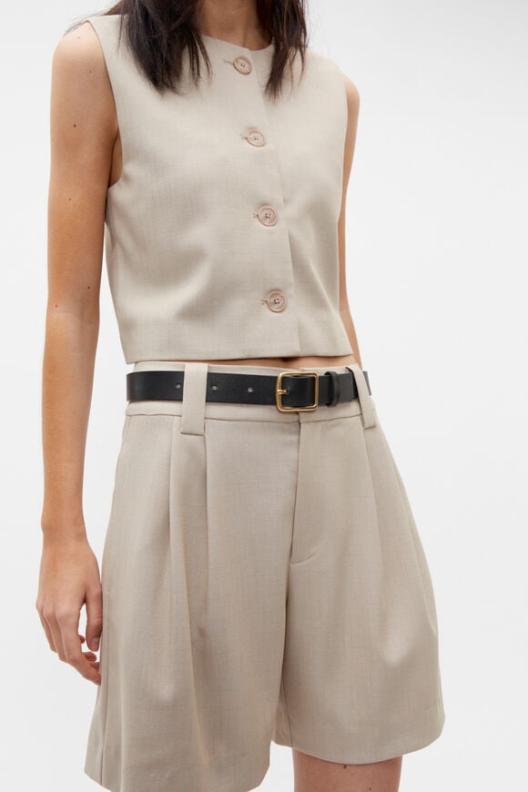 Abby Classic Leather Belt  Black Gold  hi-res