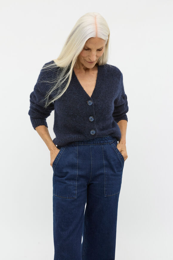 Lofty Button Knit Cardigan  Twilight Blue  hi-res