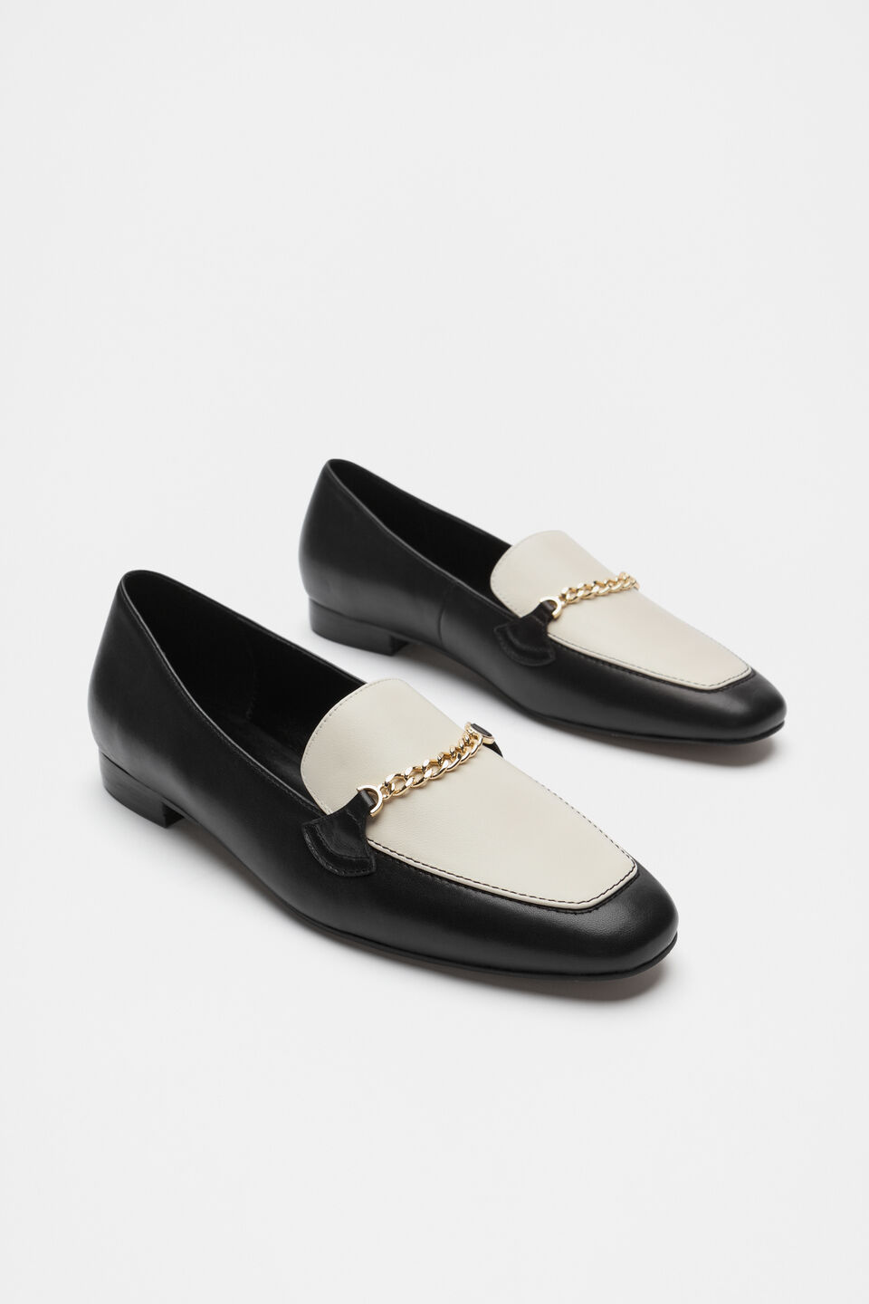 Portia Two Tone Loafer  Black Cream
