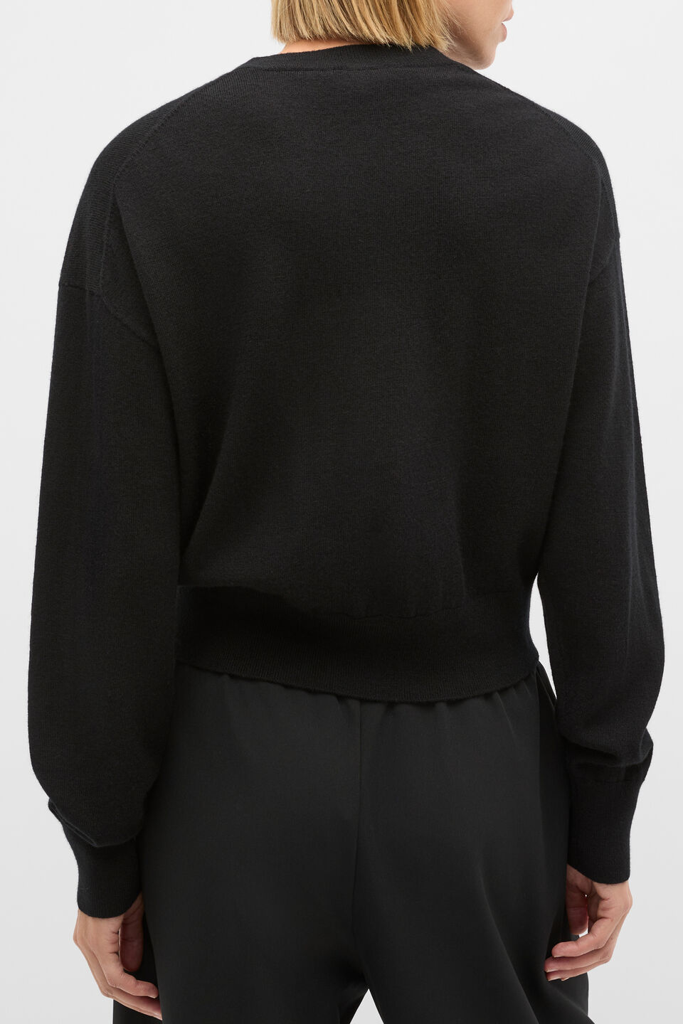 Australian Merino Relaxed Cardigan  Black