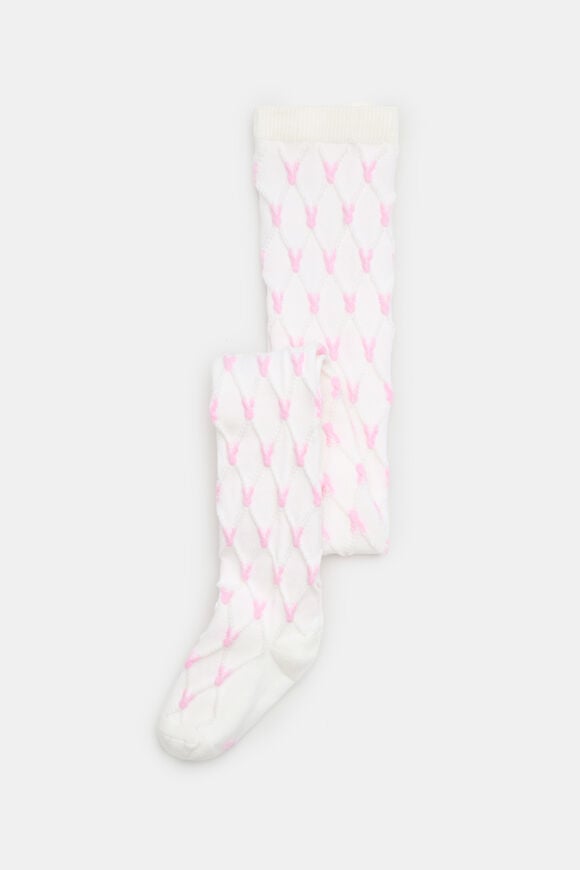 Bunny Jacquard Tights  Vanilla  hi-res