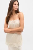 Crinkled Satin Lace Square Neck Cami  Coconut Cream  hi-res