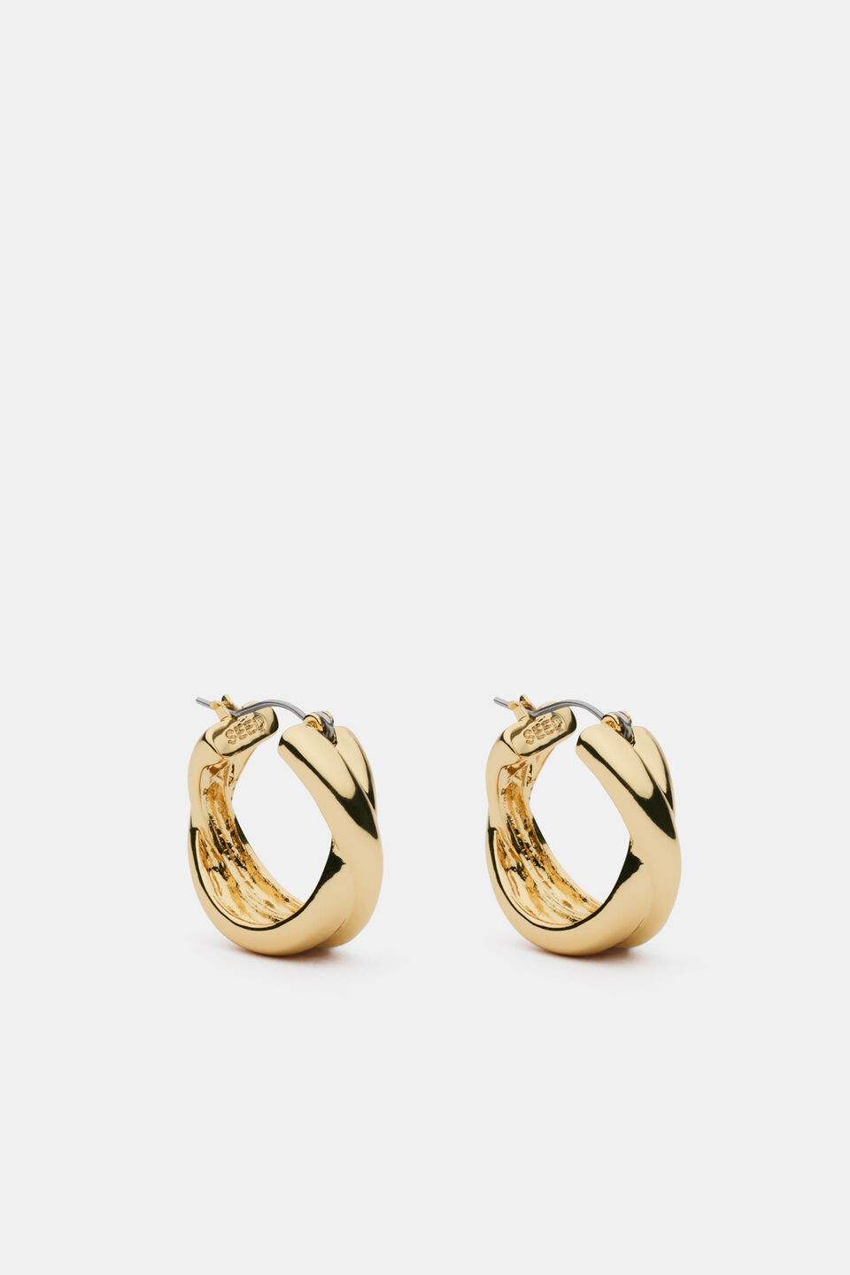 Cross Over Hoop Earring  Gold