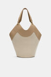 Two Tone Gathered Tote  Sandstone  hi-res