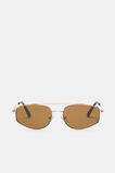 Clover Oval Aviator Sunglasses  Gold  hi-res