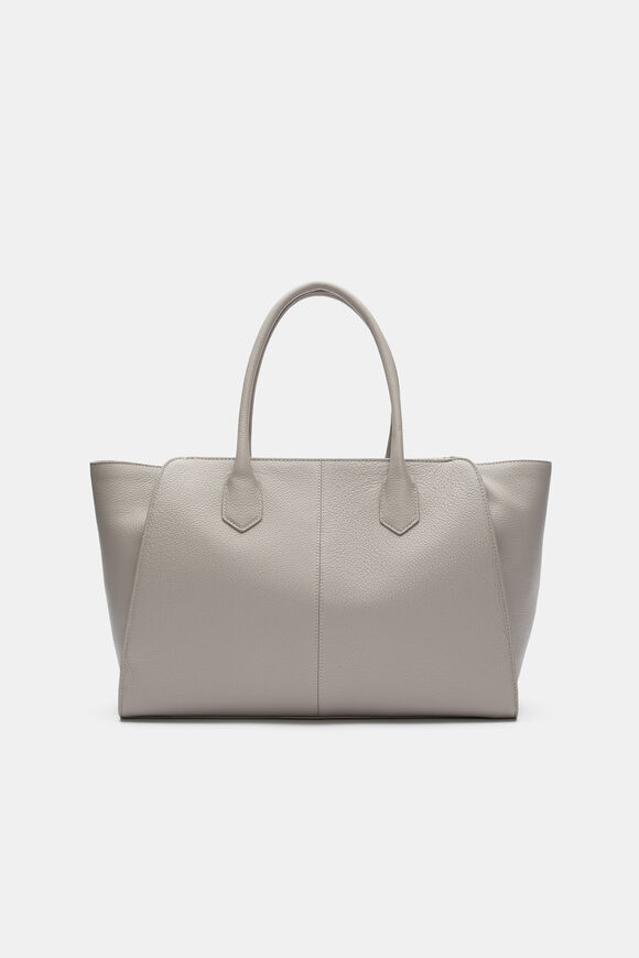 Softly Structured Leather Tote  Slate  hi-res