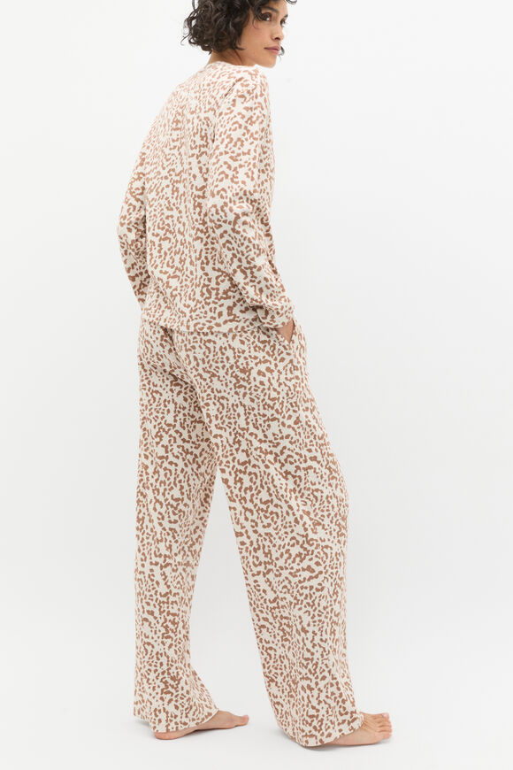 Henley Rib Long Sleeve And Pant Set  Animal Print  hi-res