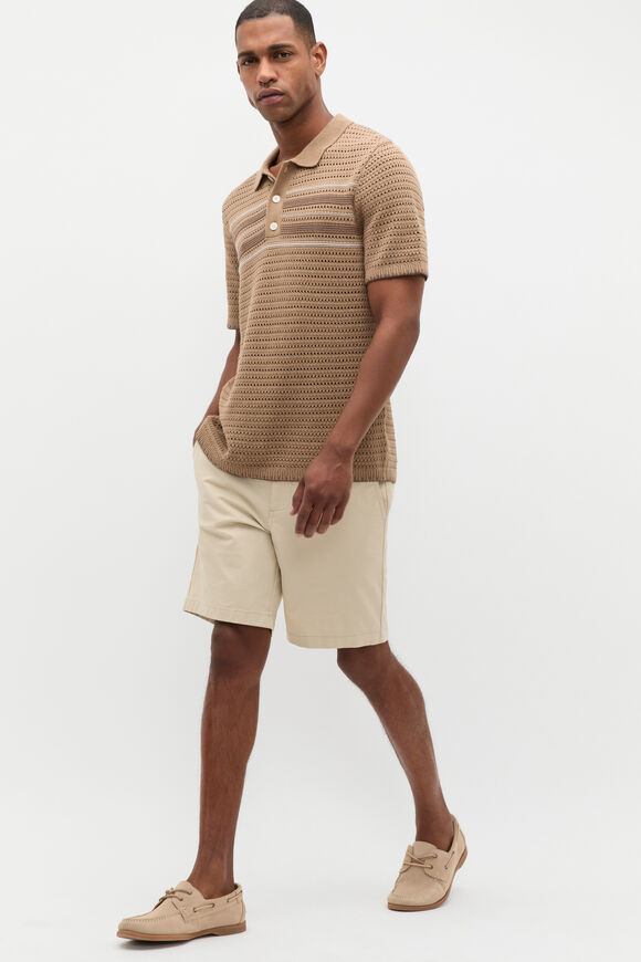 Blanket Stitch Kn Polo  Nougat  hi-res