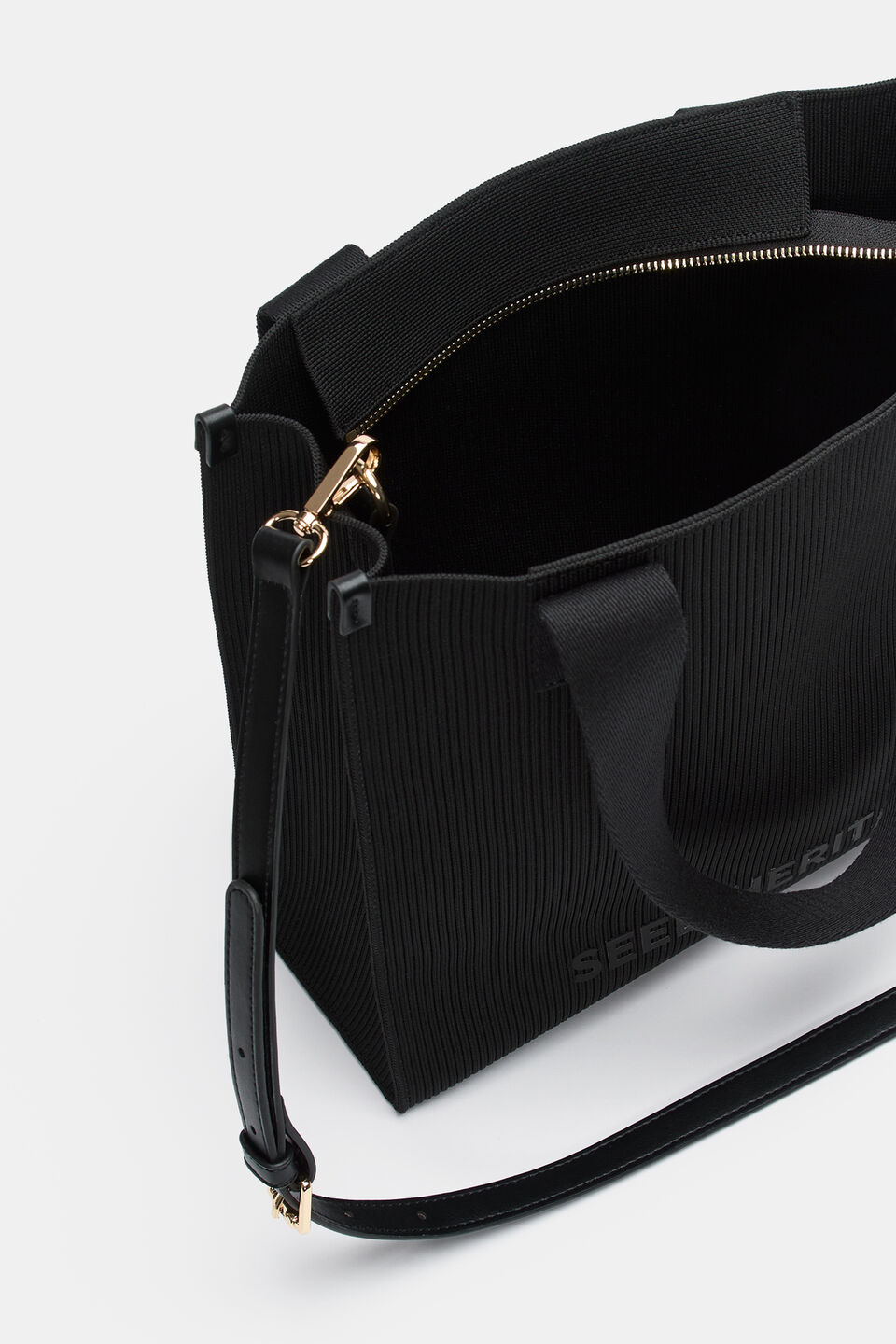 Seed Knit Tote  Black