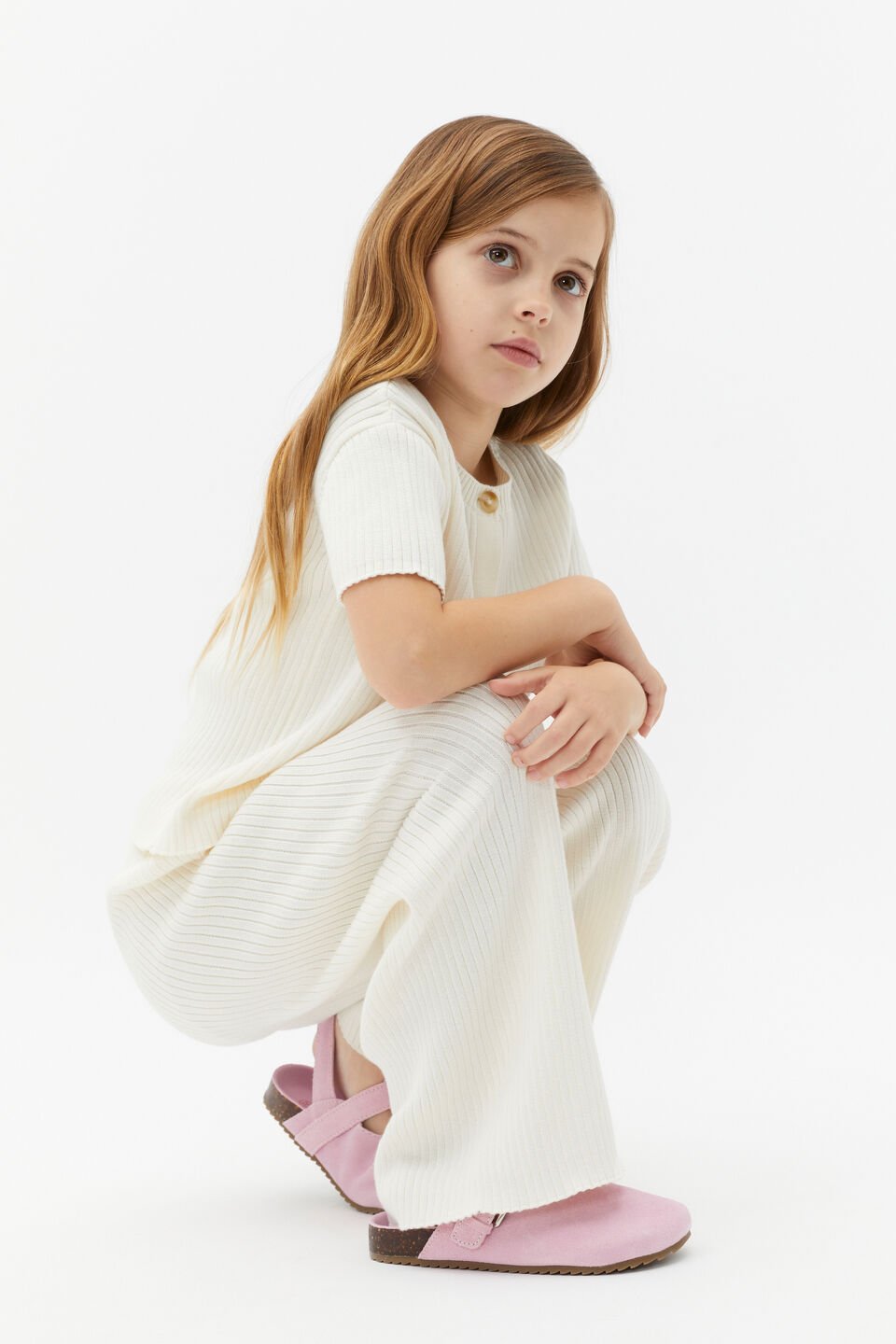 Button Knit Tee  Classic Cream