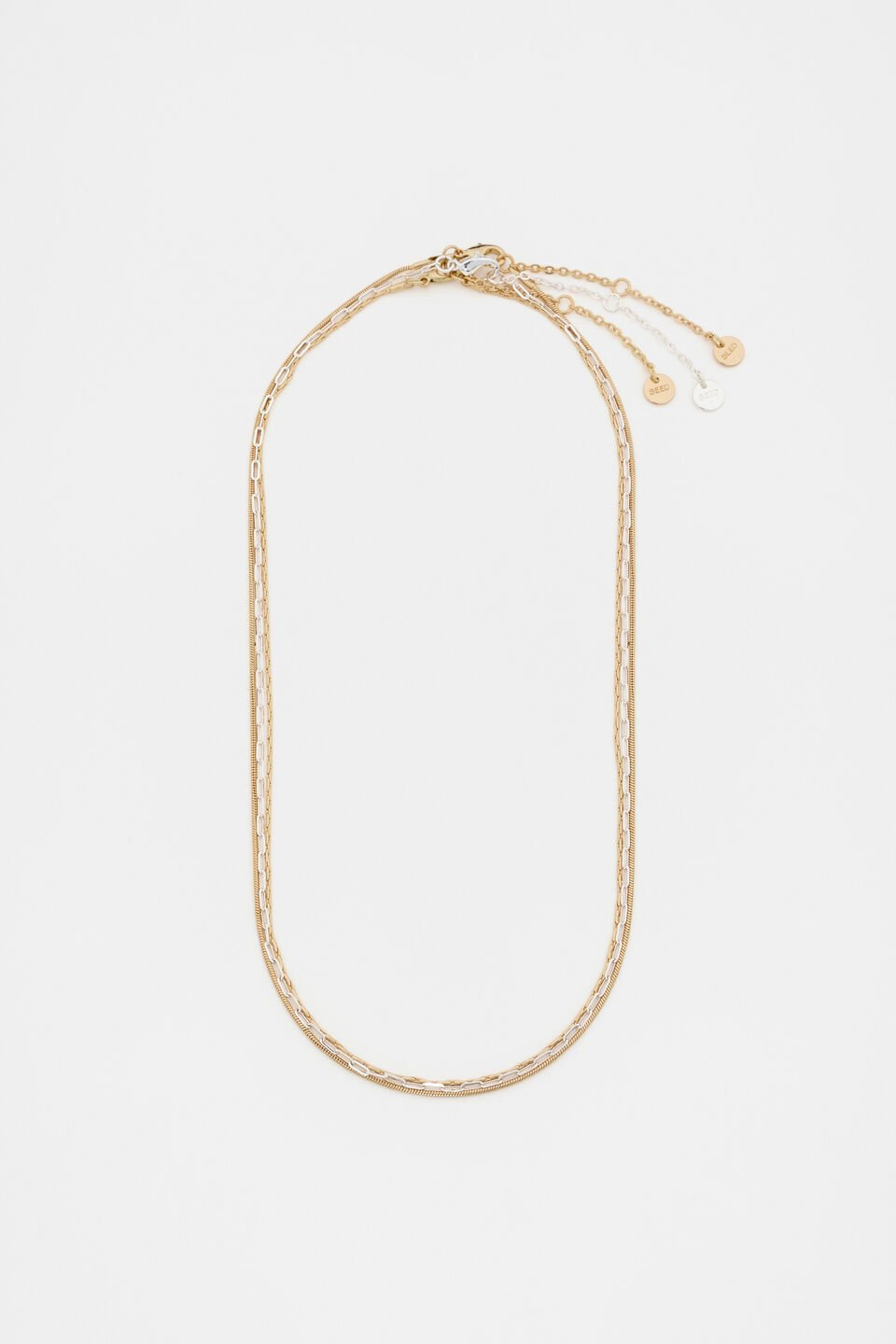 Triple Chain Necklace  Gold Silver