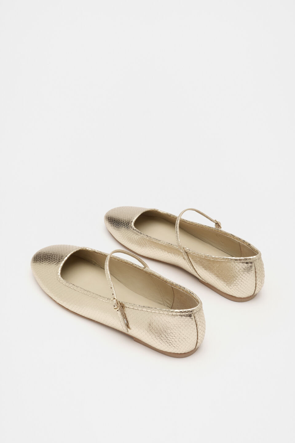 Kai Snake Embossed Ballet Flat  Soft Gold