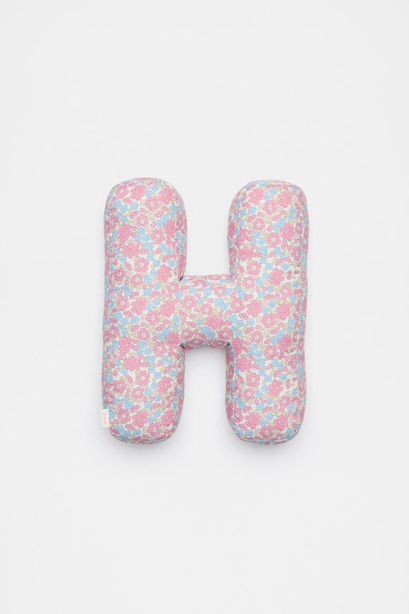 Ditsy Floral Initial Cushion  H  hi-res