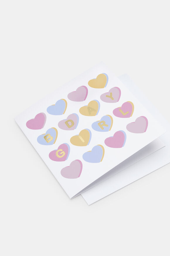 B'day Girl Hearts Card  Multi  hi-res