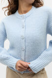 Lofty Rib Crew Neck Cardigan  Ice Blue Marle  hi-res