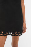 Motif Embroidered Mini Dress  Black  hi-res