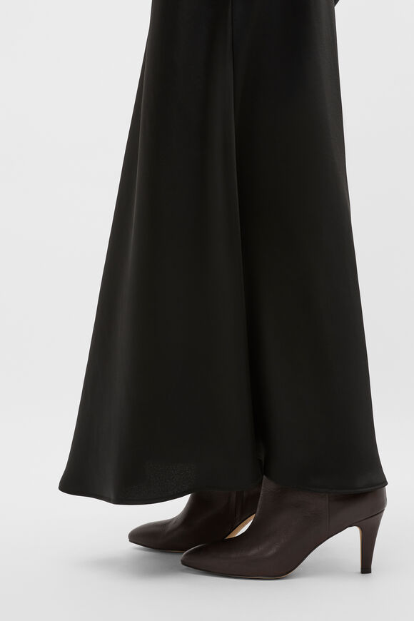 Satin Midi Skirt  Black  hi-res