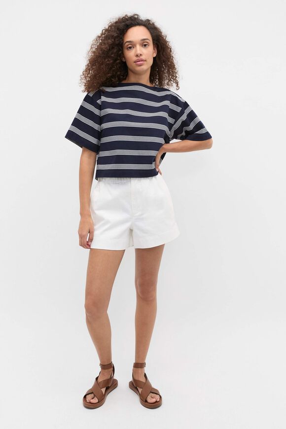 Boxy Boat Neck Tee  Twilight Blue Stripe  hi-res
