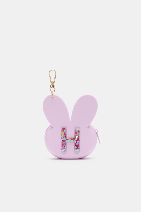 Bunny Silicone Initial Keyring  H  hi-res