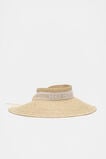 Wide Brim Raffia Visor  Ecru  hi-res