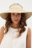 Wide Brim Raffia Visor  Ecru  hi-res