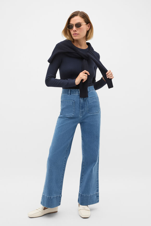 Core Rib Crew Neck Top  Twilight Blue  hi-res