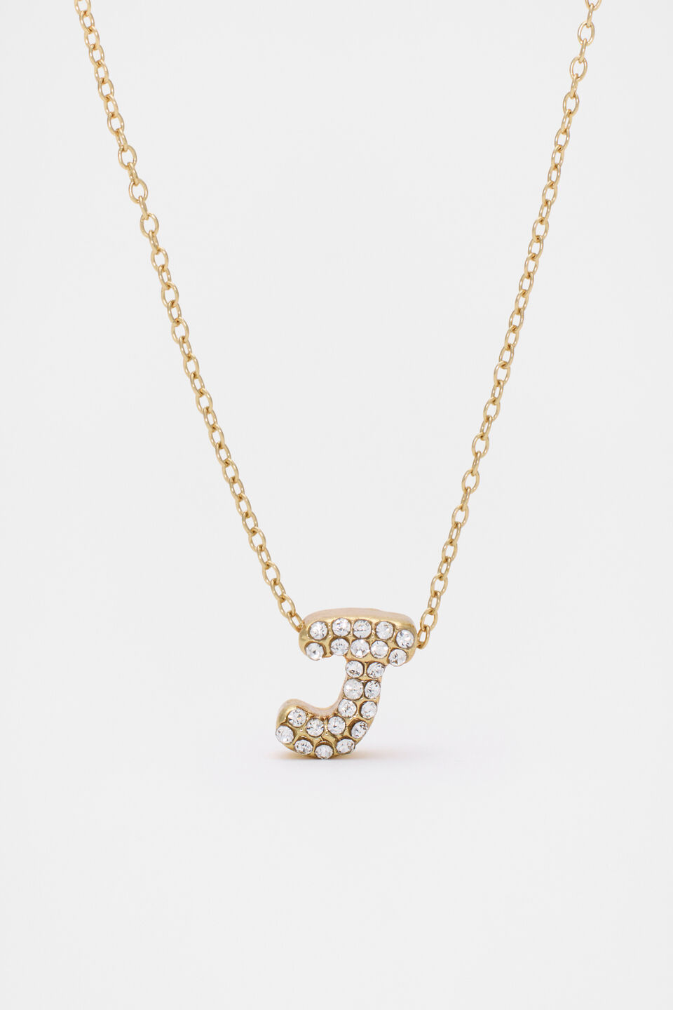 Initial Jewel Bubble Necklace  J