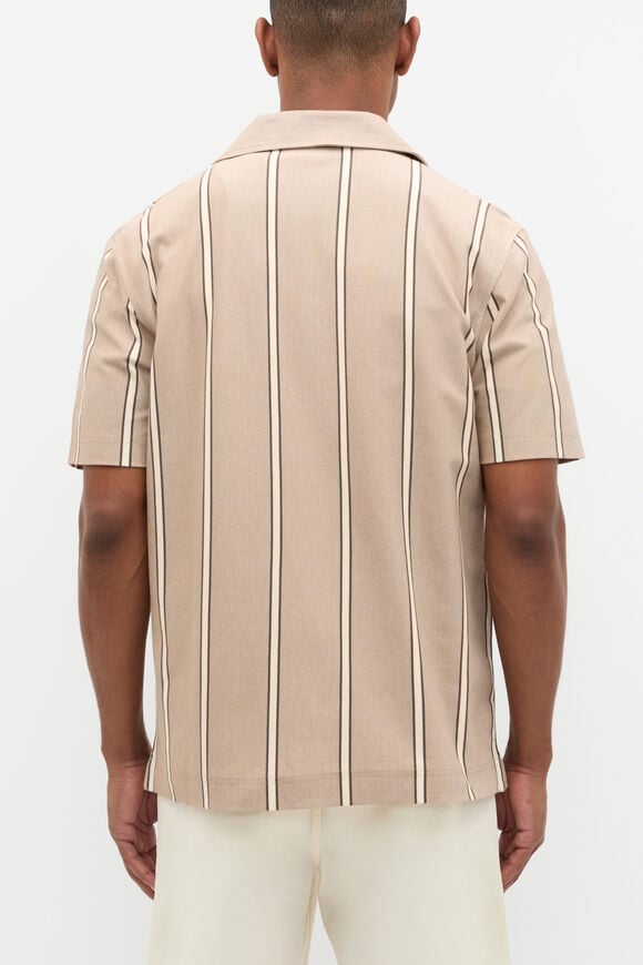 Stripe Pique Shirt  Nougat  hi-res