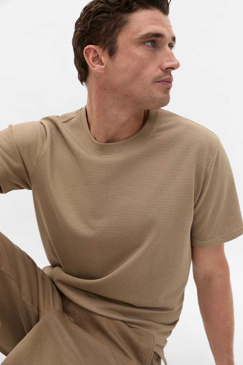 Textured Tee  Dark Stone