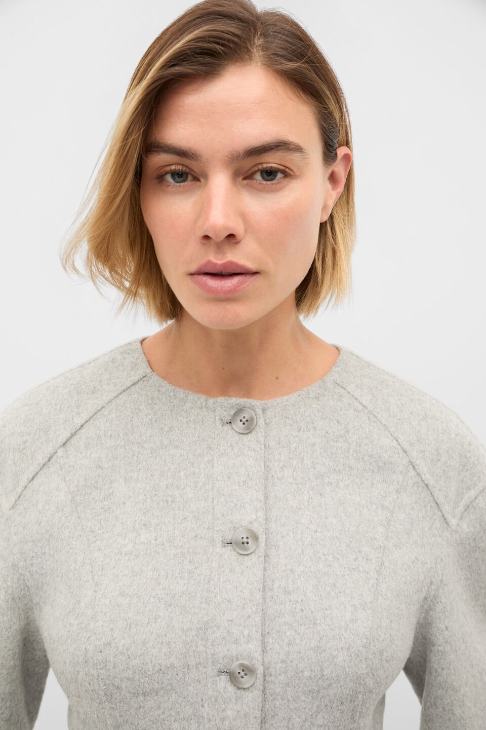 Button Through Jacket  Slate Marle