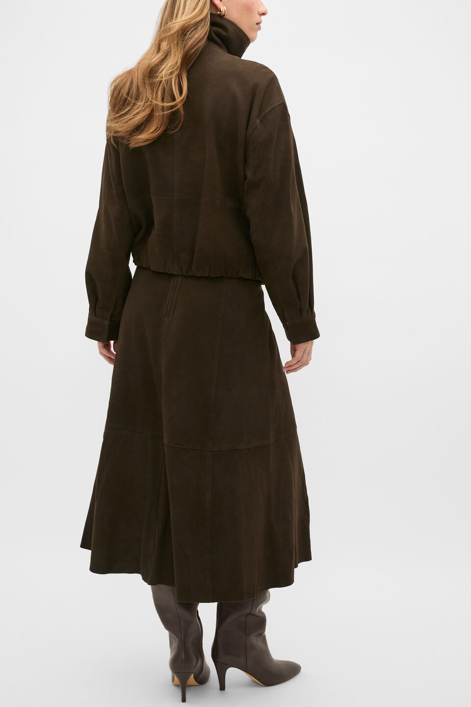 Suede Bomber Jacket  Coffee Bean