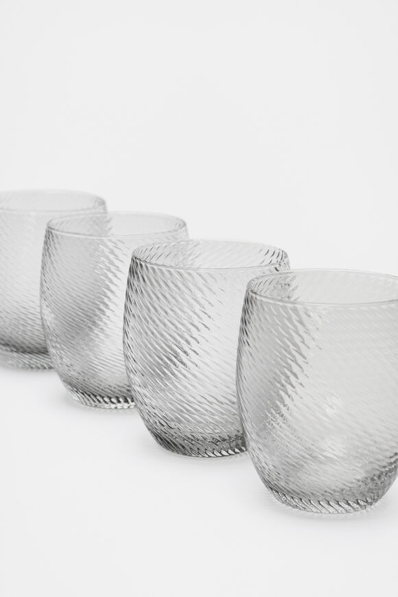 Twist Glasses Set of 4  Smoke  hi-res