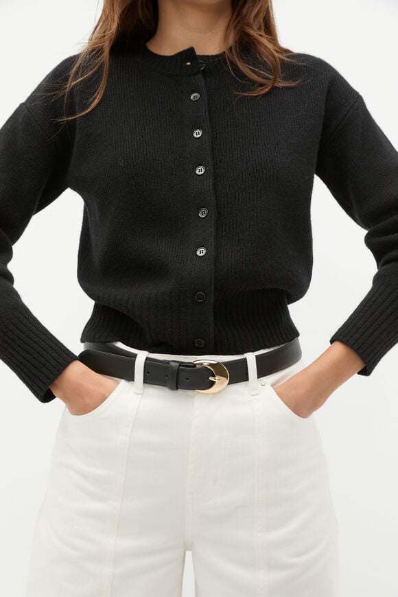 Dove Circle Buckle Belt  Black  hi-res