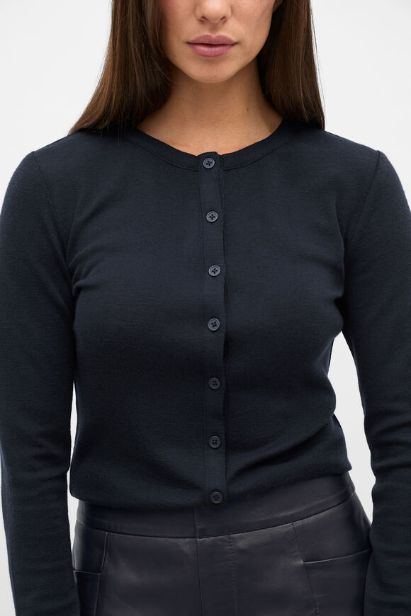 Australian Merino Cardigan  Twilight Blue  hi-res