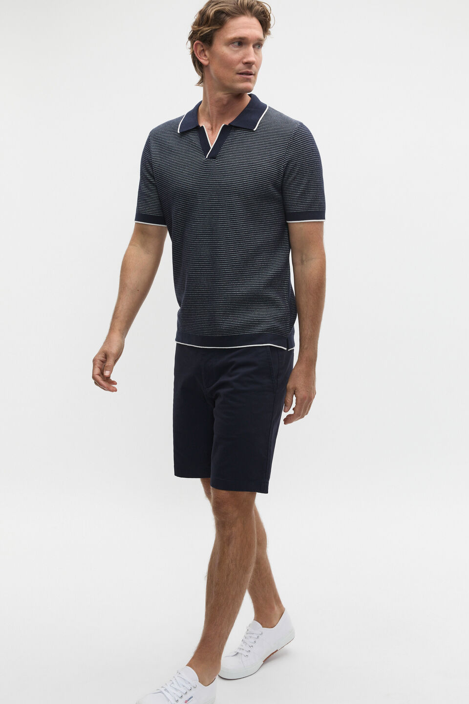 Two Tone Trophy Polo  Midnight Blue