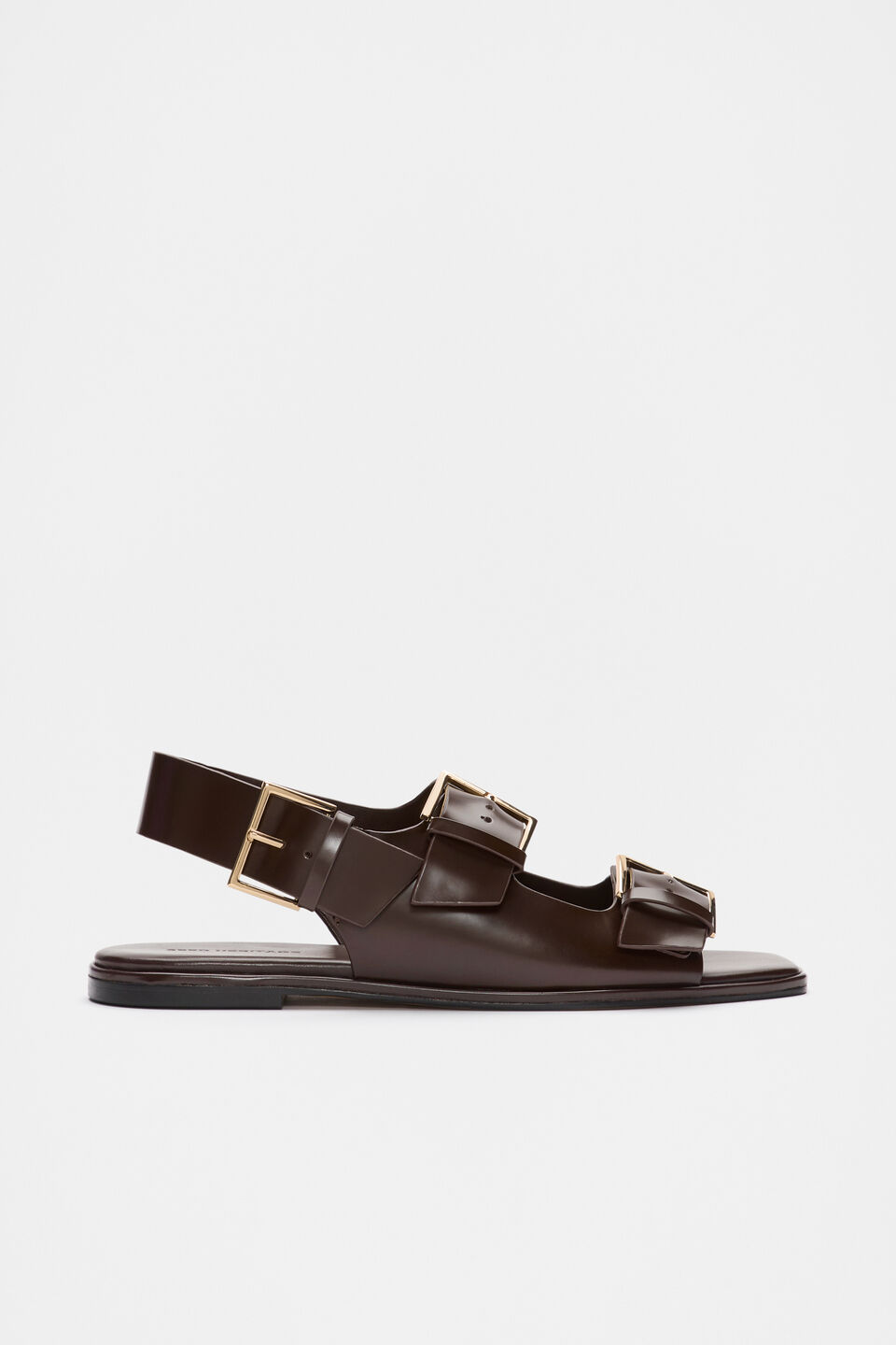 Iris Triple Buckle Sandal  Dark Espresso