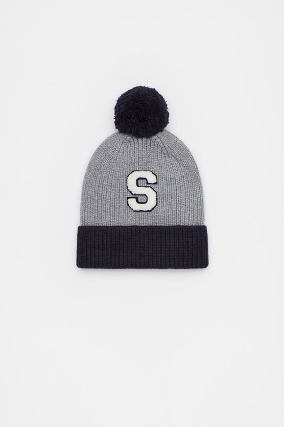 Colourblock Initial Beanie  S  hi-res