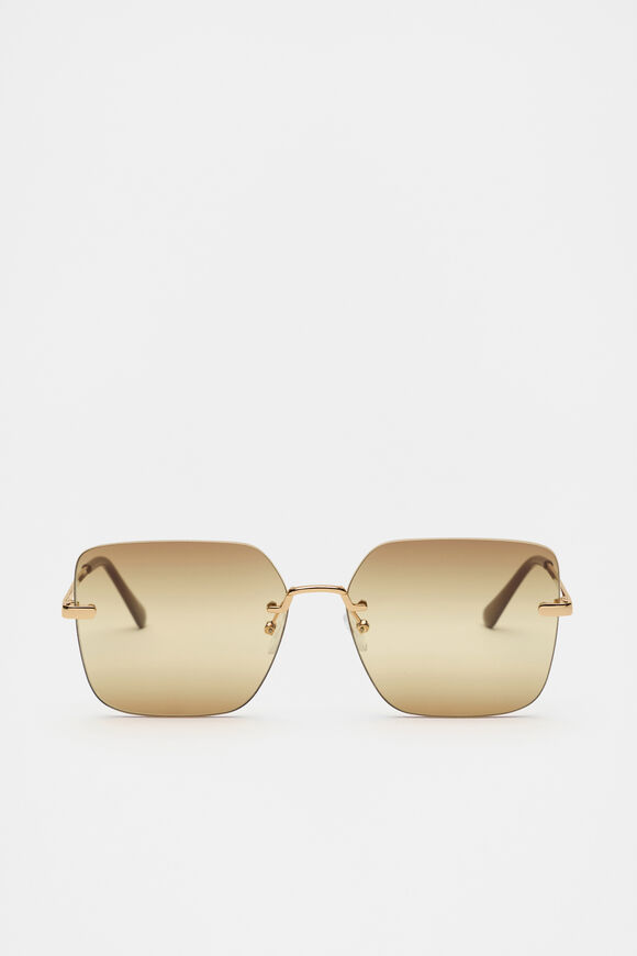 Matea Rectangle Frameless Sunglasses  Pinecone  hi-res