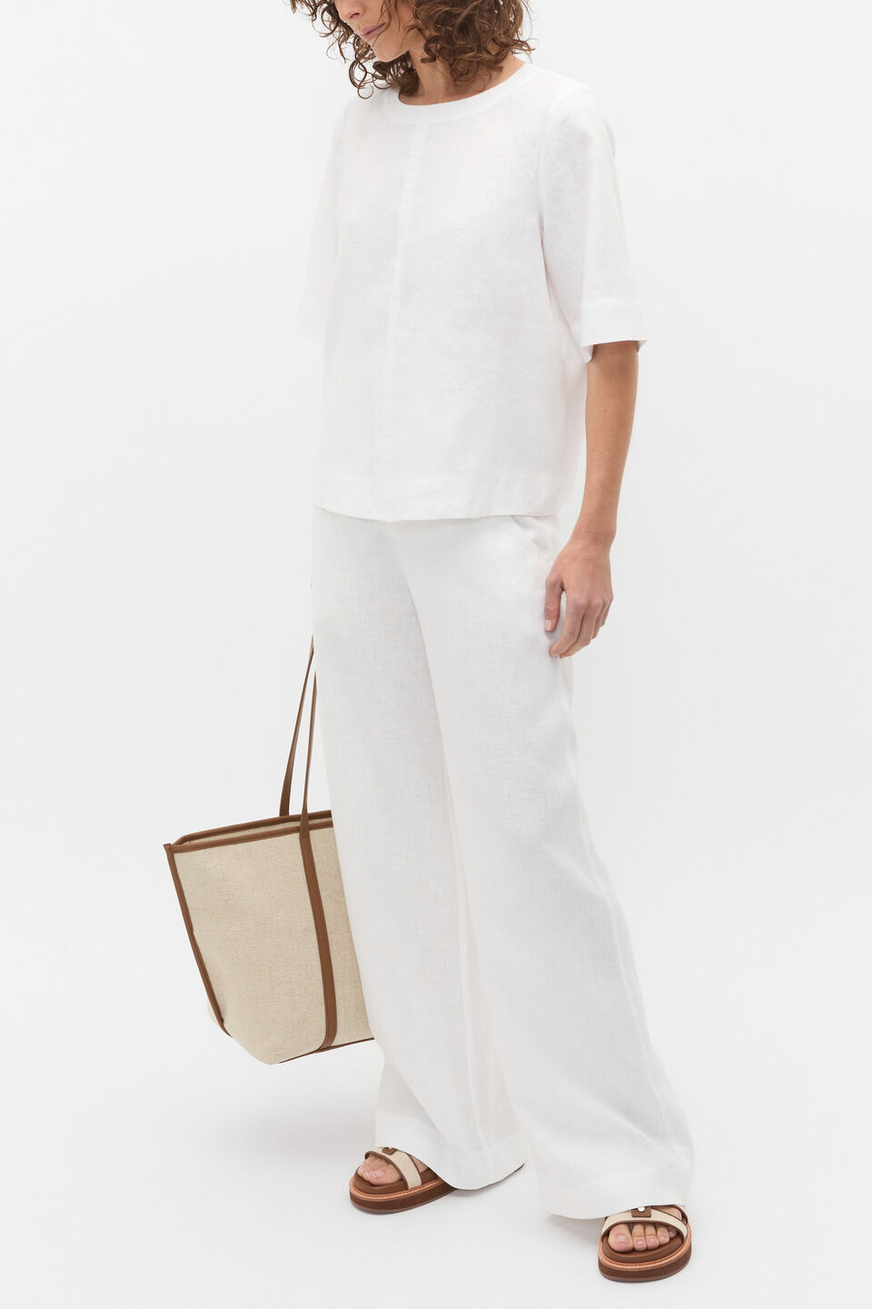 Core Linen Tee  Whisper White