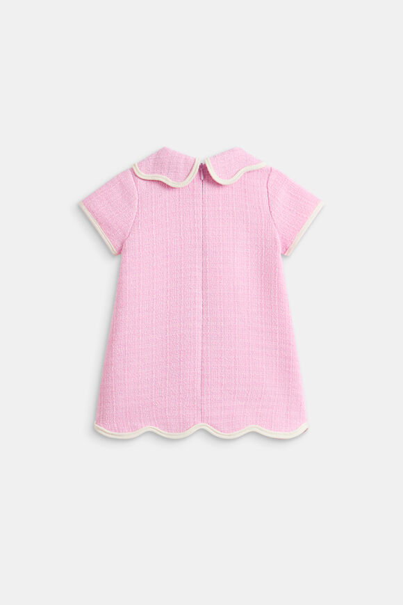 Scallop Tweed Dress  Candy Pink  hi-res
