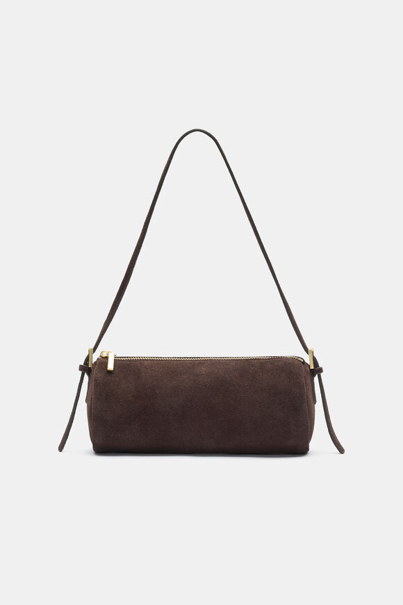 Suede Pouch Shoulder Bag  Chocolate  hi-res