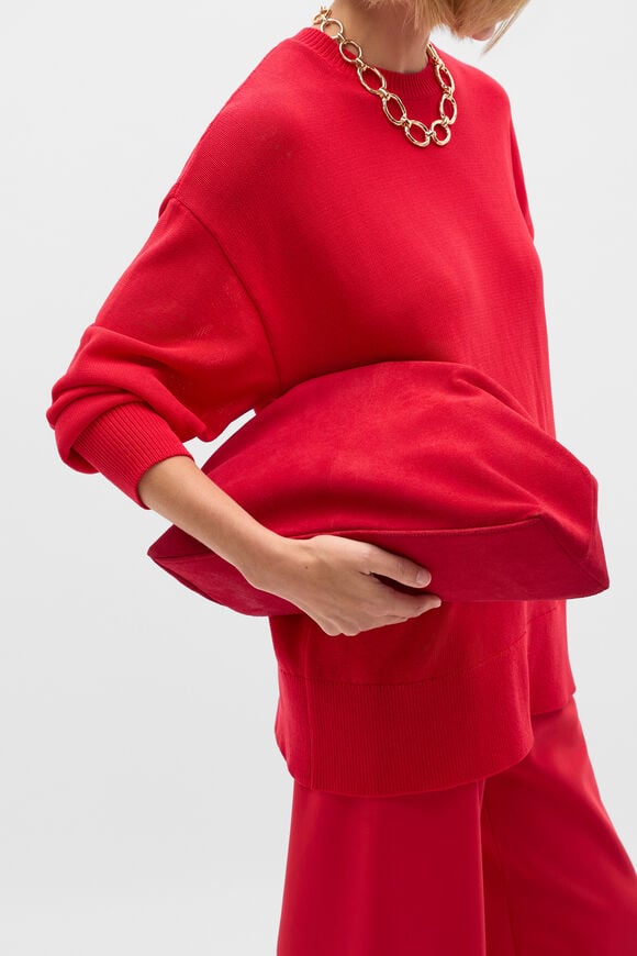 Suede Rounded Clutch  Poppy  hi-res