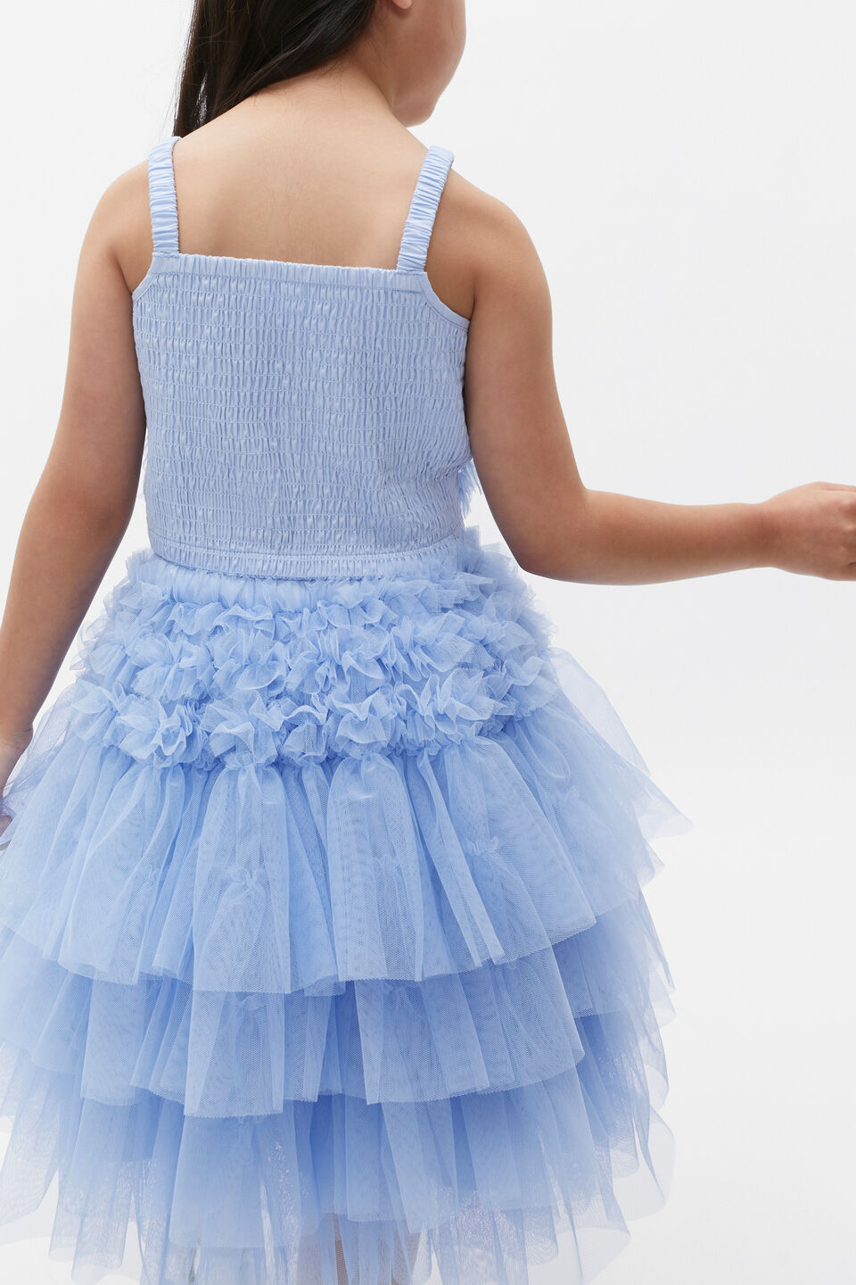 Ruffle Tulle Top  Powder Blue