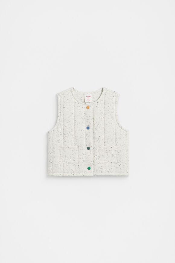 Quilted Jersey Vest  Oat Marle  hi-res
