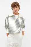 Core Heritage Half Zip Sweat  Cloud Cream Stripe  hi-res