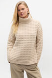 Merino Mixed Stitch Roll Neck  Latte Marle  hi-res